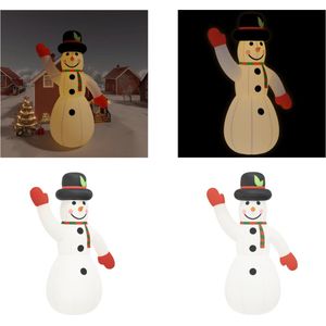 vidaXL-Sneeuwpop-met-LED's-opblaasbaar-1000-cm - Opblaasbare Sneeuwpop - Opblaasbare Sneeuwpoppen - Opblaasfiguur - Opblaas Sneeuwpop