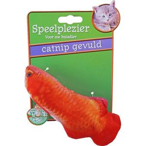 Kattenspeelgoed  vis met catnip oranje, 11 cm