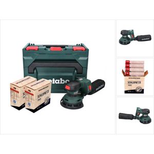 Metabo SXA 18 LTX 125 BL accu excentrische schuurmachine 18 V 125 mm ( 600146840 ) borstelloos + 2x Toolbrothers SPIDER netschuurset + metaBOX - zonder accu, zonder lader