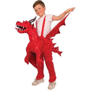 Jump in - rode draak - kostuum voor kinderen - One size