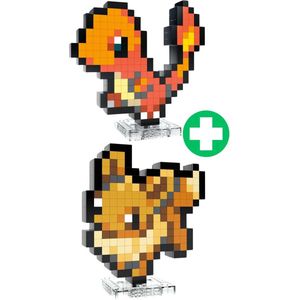 MEGA - Pokémon Journey Charmander & Eevee togehter pixel arts | icons diamond art | Elite trainer painting bouwpakketten | Classic creator modelbouw | Compatibel met lego mould king | Technische ideas speelgoed kinderen & volwassenen | 830 bloks box