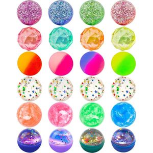 Partizzle 24x Stuiterballen Uitdeelcadeautjes - Stuiterbal / Bouncing ball - Grabbelton Traktatie Cadeautjes voor Kinderen & Peuters - 3.2 cm