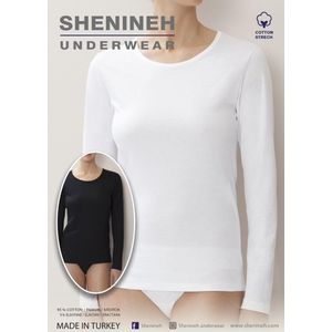 Shenineh Katoenen Hemdje met lange mouwen - comfortabel - Wit - XL