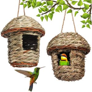 Inovra ® Handgeweven Hangende Natuurlijke Vogelnestjes voor Kleine Vogels, Weerbestendig en Milieuvriendelijk