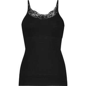 Basics spaghetti top shape met kant zwart voor Dames | Maat M