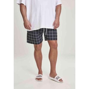 Urban Classics - Check Zwemshorts - L - Zwart/Wit