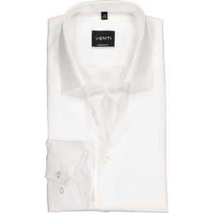 VENTI modern fit overhemd - mouwlengte 7 - wit - Strijkvrij - Boordmaat: 40