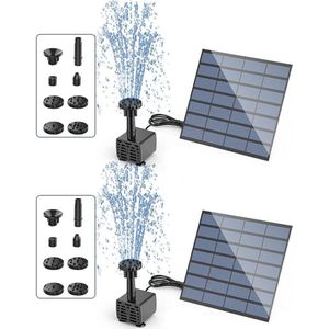 Fontein op zonne-energie voor buiten - Doe-het-zelffonteinen op zonne-energie - Upgrade zonnepomp met 3 m kabel - 6 fonteinstijlen - Vijverpomp op zonne-energie Fontein op zonne-energie