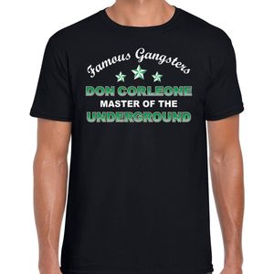 Don Corleone famous gangster cadeau t-shirt zwart heren - Tekst / verkleed kostuum / outfit S