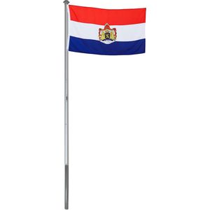 BRUBAKER Aluminium Vlaggenmast 6m - incl. Nederlandse vlag 150 x 90 cm - grondhuls - Koningsdag - Bevrijdingsdag - Geslaagd