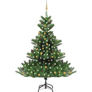 The Living Store Kunstkerstboom LED 240 cm - PE groen - 168 cm diameter - incl - standaard en versiering