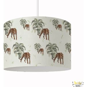 Hanglamp luipaarden - lampen - 30x30x24 cm - kinder & babykamer - kunststof - wit - excl. lichtbron