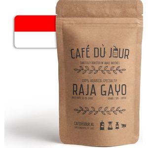 Café du Jour 100% arabica Specialiteit Raja Gayo 250 gram vers gebrande koffiebonen