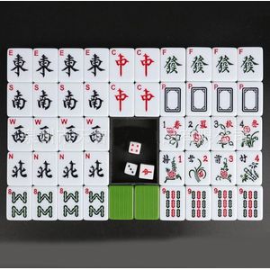 30mm Top-kwaliteit Mahjong Acryl Majiang Set Tafel Spel Met Arabische cijfers en Engelse letters