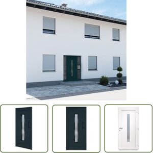 The Living Store Deur PVC Voordeur - 98 x 208 cm - Antraciet