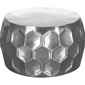 Salontafel - Bijzettafel - Design - Rond - Handgemaakt - Zilver - Ø 53 cm