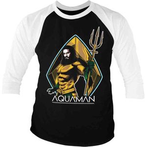 DC Comics Aquaman Raglan top -L- Aquaman Zwart/Wit