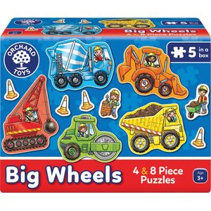 Orchard Toys - Big Wheels - 5 bouwvoertuigen puzzels - vanaf 3 jaar