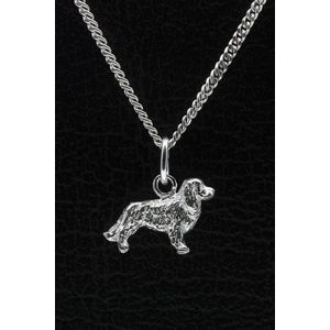 Zilveren Cavelier king charles spaniel ketting hanger - klein