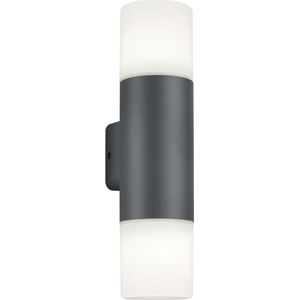 LED Tuinverlichting - Wandlamp Buitenlamp - Torna Hosina Up and Down - E27 Fitting - 2-lichts - Spatwaterdicht IP44 - Mat Antraciet - Aluminium