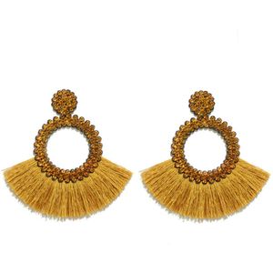 Fringe Oorbellen met gele Strass van Cilla Jewels