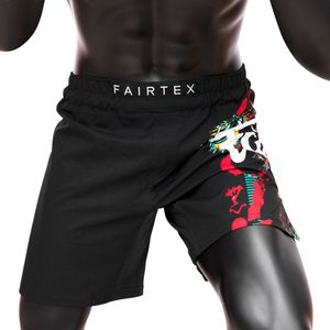 Fairtex AB13 Wild Board Shorts - MMA Shorts - zwart/rood/groen - maat L