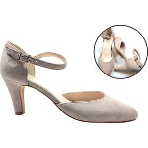 Stravers - Pumps met hak en bandje Maat 35 Kleine Dames Maten Taupe Beige pump