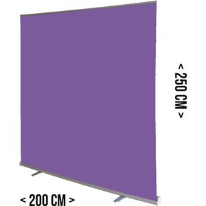 Roll-up achtergrondscherm Paars/ Purper | 200 x 250 cm | Studio wall | Mobiele fotostudio | Fotoshoot | Background | Pop-up video wall