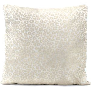 Skinsbynature luxe sierkussen Castelleone panterprint zilver 45 x 45 cm