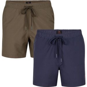 Undiemeister Zwembroek - Zwembroek heren - Zwemshort - Handgemaakt - Gemaakt van Mellowood - Trunks - Blauw & Olijfgroen - 2-Pack - L