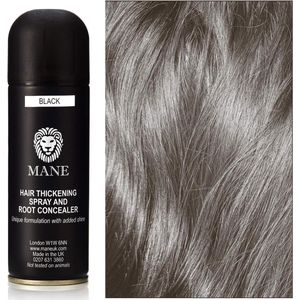Mane Hair Thickening Spray & Root Concealer - Zwart 200 ml