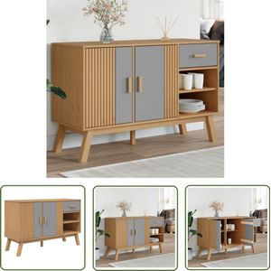 vidaXL Vintage Dressoir - Dressoir - Dressoir OLDEN 114x43x73,5 cm massief grenenhout grijs en bruin - Scandinavisch Dressoir - Grenenhout Dressoir - Tv Kast