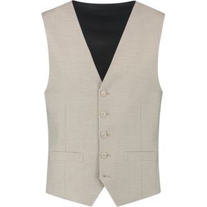 Gents - Gilet linnenlook zand - Maat 58