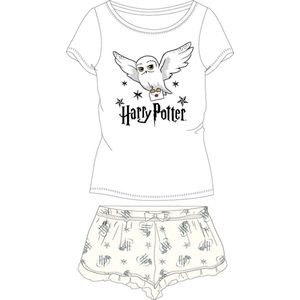 Harry Potter shortama/pyjama Hedwig katoen wit/cream maat 134/140