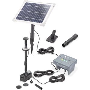 Zonnenergie Vijverpomp met Filter en LED Verlichting voor Tuinvijvers - 220 L/u, 6 W Zonnepaneel, Ultramoderne Pomptechnologie