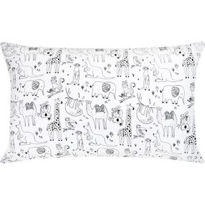 Beddengoed voor peuters, 33 x 45 cm met kussensloop, zacht, hypoallergeen babykussen voor optimale ondersteuning, wasbaar kinderbedkussen met katoenen overtrek