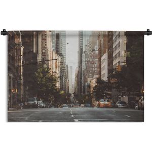 Wandkleed Straten - Straat in New York Wandkleed katoen 150x100 cm - Wandtapijt met foto