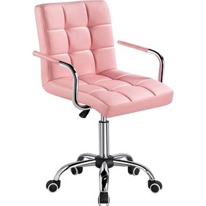 FURNIBELLA - Bureaustoel, kunstleer, draaistoel, in hoogte verstelbaar, managersstoel met wieltjes, bureaustoel met armleuningen, computerstoel