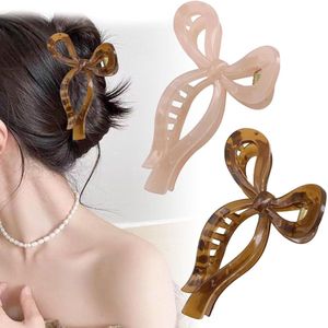 Grote 13 cm Haarclip met Strik voor Dames - Stijlvolle Haarclips voor Dun en Dik Haar - Chique Haarstyling Accessoires voor Meisjes (Verpakking van 2)