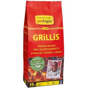 Profagus Grillis BBQ Briketten PEFC Beuken - Hoge kwaliteit houtskoolbriketten - Geur- en rookloos - 2 x 10 kg