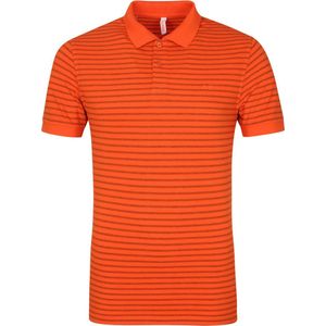 Sun68 - Polo Cold Dye Stripes Oranje - Modern-fit - Heren Poloshirt Maat XXL