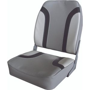 FES Opklapbare bootstoel klapstoel grijs/antraciet/wit met hoge rugleuning