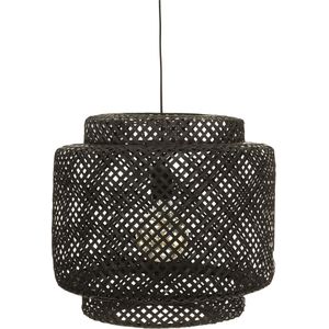 Atmosphera Hanglamp gevlochten Bamboe - 40 x 38 cm - Zwart