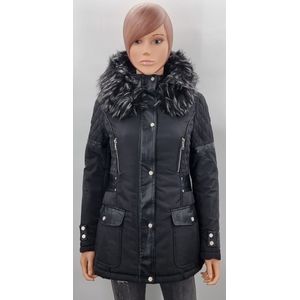 Wulux - Dames Jas - Dames Winterjas - Getailleerd Model - Zwart - Maat S