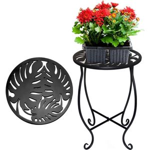 Hoge Plantenstandaard 15 inch - Decoratieve Zwarte Bloempotstandaard - Binnen/Buiten - Voor Thuis en Tuin - 1 Stuks