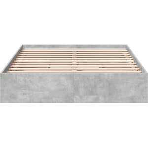 vidaXL - Bedframe - met - lades - bewerkt - hout - betongrijs - 120x190 - cm