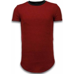 3D Encrypted T-shirt - Long Fit Shirt Zipped - Rood