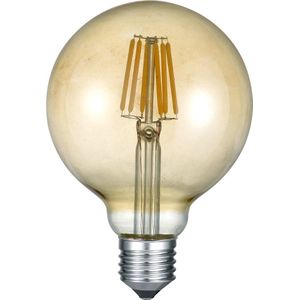 Trio leuchten - LED Lamp - Filament - E27 Fitting - 8W - Warm Wit 2700K - Dimbaar - Amber - Glas