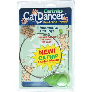 Cat Dancer Catnip kattenkruid – Kattenspeelgoed – Kattenkruid speelgoed voor elke levensfase – Catnip speelgoed van karton – kattenspeeltjes muis voor intensieve speeltijd – 90cm – Groen