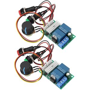 PWM DC Motor Snelheid Controllers 57x37x21mm met Elektrische Duwstang Vooruit en Achteruit Schakelaar Knop - Set van 2